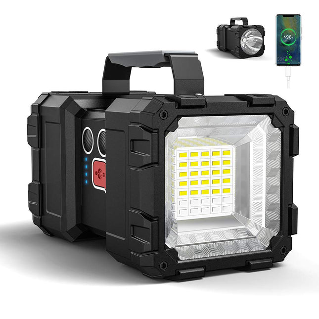 Bright Rechargeable Flashlight,JODK Portable Handheld Spotlight Searchlight 10000mAh 1200LM with 3+4 LED Lights Modes, High Lumen Waterproof Flashlight Portable with USB Output Power Bank for Outdoor