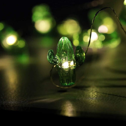 Starryfill Tropical Themed Small Cactus USB-Plugin String Lights 0.8"(H) 40 LED with Remote Control and Timer On 13.85ft Copper Wire Warm White Waterproof Warm White for Decorations