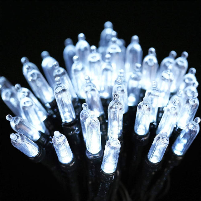 LYHOPE Battery Christmas Lights, 33ft 100 LED Christmas Lights Waterproof 8 Modes Battery Operated String Lights for Outdoor & Indoor, Xmas Tree, Wreaths, Holiday Decoration (Cool White)