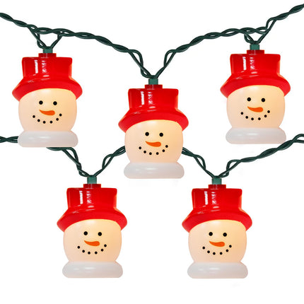 10-Light Christmas Snowman String Lights - Waterproof & UL - Perfect for Outdoor and Indoor Use - Ideal for Christmas Tree, Bedroom, Door, Party Decoration
