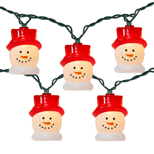 10-Light Christmas Snowman String Lights - Waterproof & UL - Perfect for Outdoor and Indoor Use - Ideal for Christmas Tree, Bedroom, Door, Party Decoration