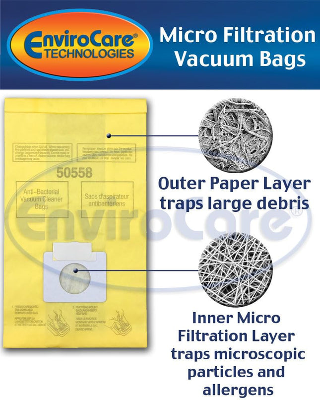 Envirocare Vacuum Bags Made To Fit Kenmore Canister Type C Or Q 50555, 50558, 50557 And Panasonic Type C5 Vacuums 12 Pack