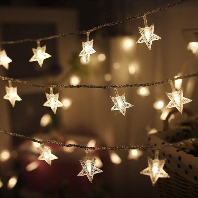Twinkle Star 100 LED Star String Lights, 33FT Plug in Fairy String Lights Waterproof, Extendable for Indoor, Outdoor, Wedding Party, Christmas Tree, Year, Ramadan, Garden Decoration, Warm White