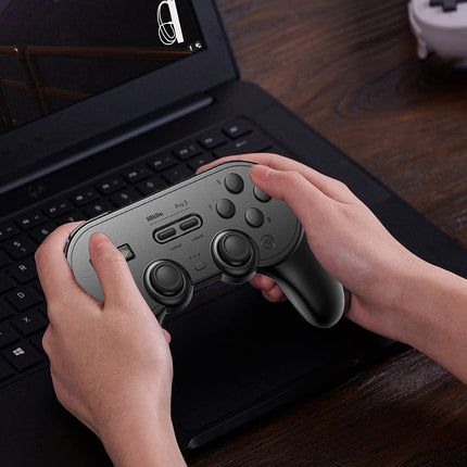 8Bitdo Pro 2 Bluetooth Controller - for Switch PC Windows Android MacOS Steam Raspberry Pi (Black)