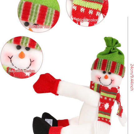 Cute Snowman Christmas Tree Topper Decorations,Unique Fanny Holiday Xmas Hugger Decor for Christmas Tree Wine Curtian Christmas Wreath deocr Christams