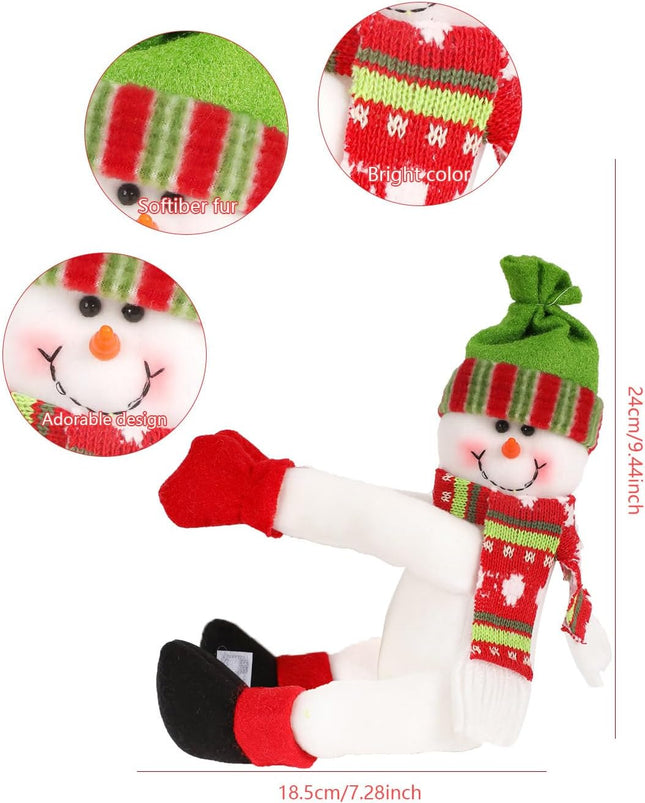 Cute Snowman Christmas Tree Topper Decorations,Unique Fanny Holiday Xmas Hugger Decor for Christmas Tree Wine Curtian Christmas Wreath deocr Christams