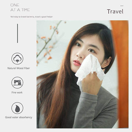 Skyzone 98Pcs Outdoor Travel Portable Compressed Tissue Tablet Face Towel Disposable Magic Towel Tablet Capsules Cloth Coin Wipes Paper Cotton Tissue Expand With Water