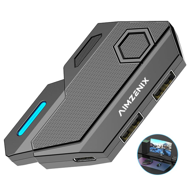 Game Controller Emulator for Xbox Series/Xbox One/Xbox 360/PS4/PS3/Nintendo Switch, Keyboard and Mouse Adapter for FPS/TPS/STG/RTS Games