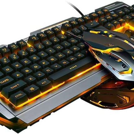 Keyboard and Mouse,Gaming Keyboard and Mouse,Light up Mouse and Keyboard Combo,Wired Keyboard and Mouse combo,Computer Keyboard and Mouse, Orange Backlit Keyboard LED keyboard and mouse for Xbox PS4