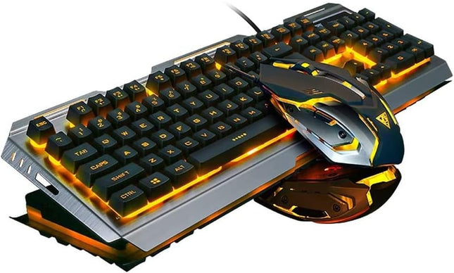 Keyboard and Mouse,Gaming Keyboard and Mouse,Light up Mouse and Keyboard Combo,Wired Keyboard and Mouse combo,Computer Keyboard and Mouse, Orange Backlit Keyboard LED keyboard and mouse for Xbox PS4