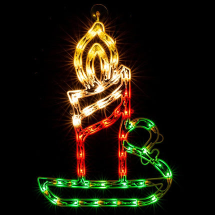 18" 50 Lighted Candle Christmas Light, Window Sculpture Decoration