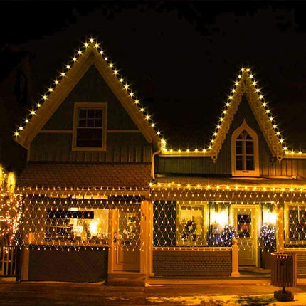 HeKation Christmas Net Lights Outdoor for Bushes, 200 Led Net Lights Outdoor Mesh Lights for Tree, Party, Wedding (9.8'x6.6', Plug in, Warm White)