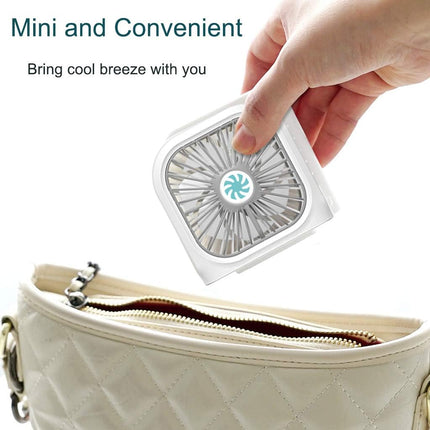 Mini Portable And Foldable Usb Rechargeable Fan With Power Bank, Handheld/Hanging Neck/Desk MultiPurpose Natural Wind Electric