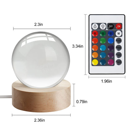 3D Galaxy Crystal Ball Night Light for Kids with Colorful LED Light Base, Color Changing Light with Remote as a Birthday for Teens Boys and Girls, Solar System Model
