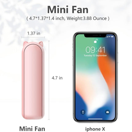 Handheld Mini Fan, Portable Foldable Fan With Usb Rechargeable, Small Pocket Fan, Battery Operated 1214 Hours For Women Men Commu