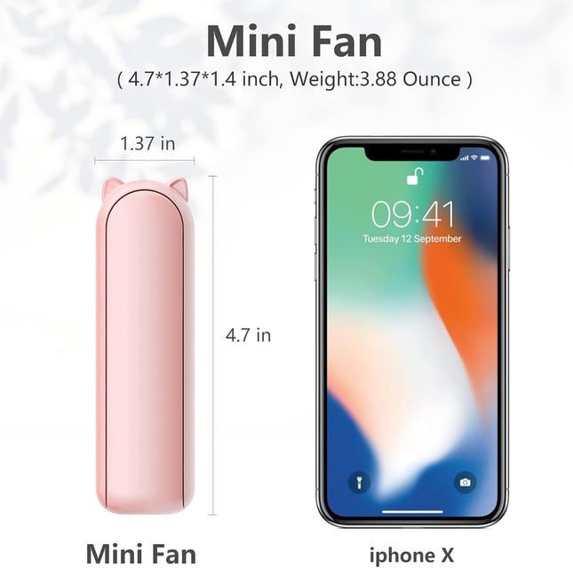 Handheld Mini Fan, Portable Foldable Fan With Usb Rechargeable, Small Pocket Fan, Battery Operated 1214 Hours For Women Men Commu