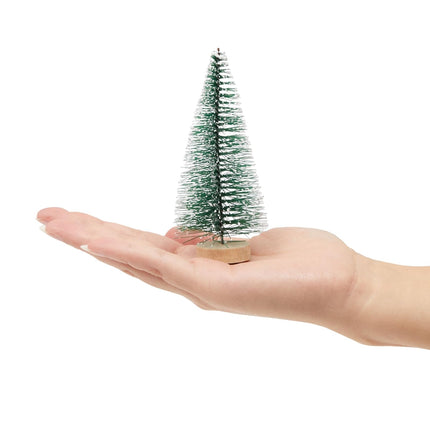 Juvale 12 Pack Mini Christmas Trees for Tabletop, Xmas Holiday Home Indoor Decorations, 4.25 x 2 inches