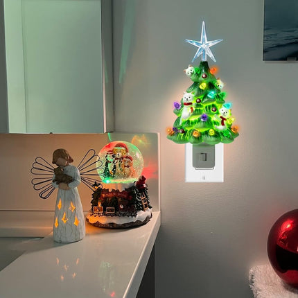 iHeartCats Christmas Tree Cat Night Light -Nostalgic, Hand Crafted Christmas Tree, Kitchen, Family Room, Bathroom