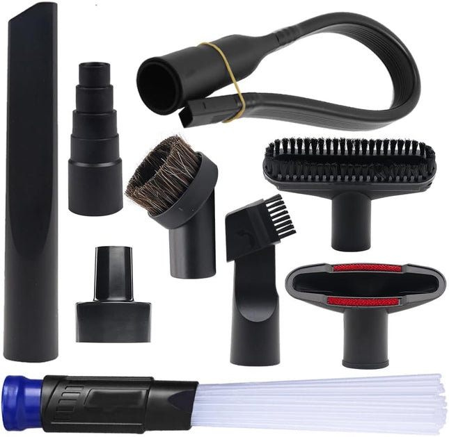 9 Pcs Household Cleaning Vacuum Cleaner Attachments For Shop Vac Accessories 2 12 To 1 14 Vacuum Hose Adapter, 1 78 To 1 Adapter For Shop Vac, 1 14 Vacuum Brush Flexible Crevice Tool
