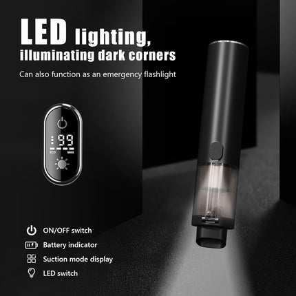 Car Vacuum Cleaner High Power,13000Pa High Power Portable Vacuum With Led Display, 2 Speeds, 30 Mins Runtime, 2In1 Cordless Vacuum Cleaner With Air Duster For Home, Car, Outdoor, Pet