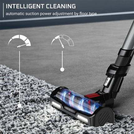 Rowenta, Cordless Vacuum Cleaner, Xforce Flex 12.60 Vacuum, 30.4 Oz Xl Dust Container, Flex Technology, Automatic Floor Detection, 45Min Run Time, 3Hr Charging Time, For Pet, 150 Air Watts, Red