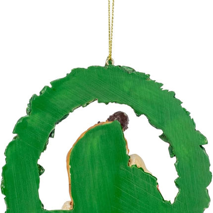 Kurt Adler Nativity Wreath Christmas Ornament 4 1/4 inches