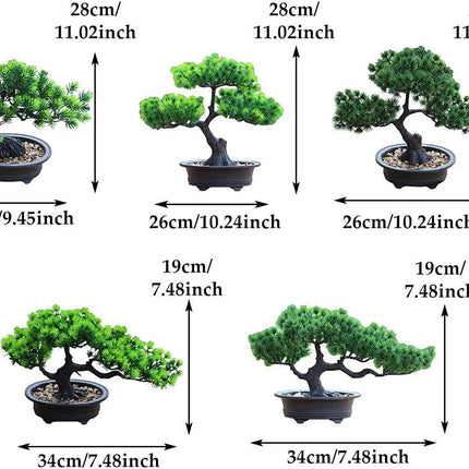Artificial Bonsai Pine Tree, Fake Desk Plants Room Decor for Desktop Display Simulation Office Living Room Zen Garden Decoration Indoor Home Décor