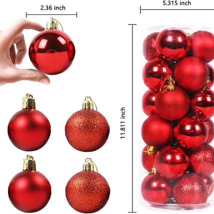 48 Pack 2.36 Inch Christmas Balls Ornaments, Shatterproof Christmas Hanging Balls for Xmas Tree, Holiday, Garlands, Wedding, Party, Home, Bar