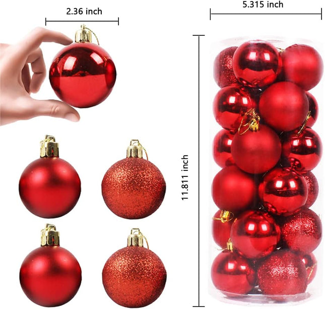 48 Pack 2.36 Inch Christmas Balls Ornaments, Shatterproof Christmas Hanging Balls for Xmas Tree, Holiday, Garlands, Wedding, Party, Home, Bar