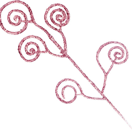 16 Pieces Christmas Tree Picks and Sprays Artificial Glitter Stems Decorative Candy Shape Curly Twigs for Xmas Tree Vase Filler Wreath Making Supplies Holiday Party Home Decor (Pink, 16)