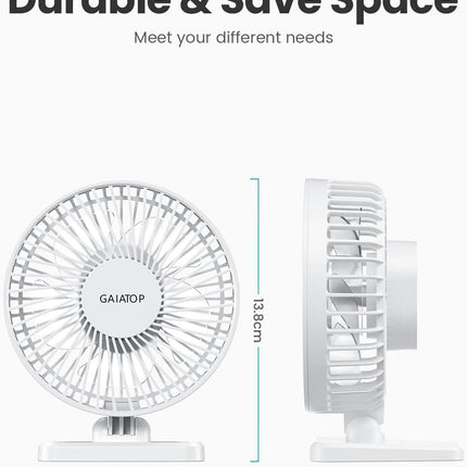 Gaiatop Usb Desk Fan, Small But Powerful, Portable Quiet 3 Speeds Wind Desktop Personal Fan, Adjustment Mini Fan Table Fan