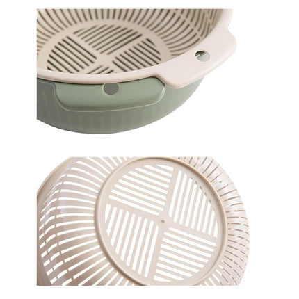 MYADDICTION Vegetable Washing Drainage Basket Kitchen Colander Bowl for Salads Spaghetti Small Green