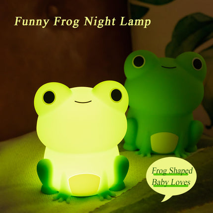 Night Light for Kids, Cute Frog Night Lamp Bedroom Nightlight for Girls Boys Teens, USB Rechargeable Silicone Animal Nightlight Christmas Birthday s, Room Decor