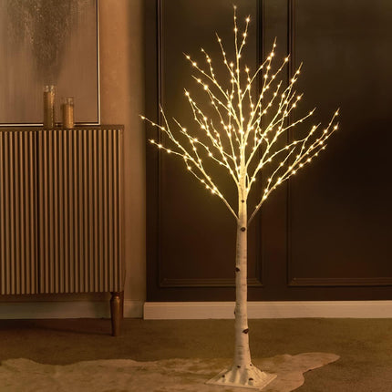 Fudios Lighted Birch Tree 4ft 200 LED Fairy Lights Christmas Twig Trees with Lights for Outdoor Inside Decoration