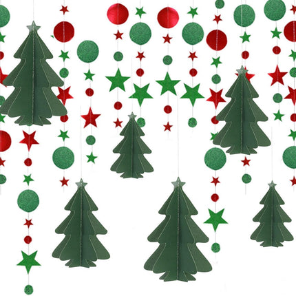 Christmas Decorations,3D Christmas Tree Paper Streamers Party Banner Garland Christmas Party Decorations Hanging Decor,Christmas Party Home Office Decorations Party Supplies