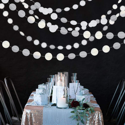Cheerland White Circle Garland White Party Decorations Winter Wonderland Hanging Streamers Backdrop Banner Bday Birthday Baby Shower Bachelorette Bridal Shower Wedding Party Decor Christmas Decoration