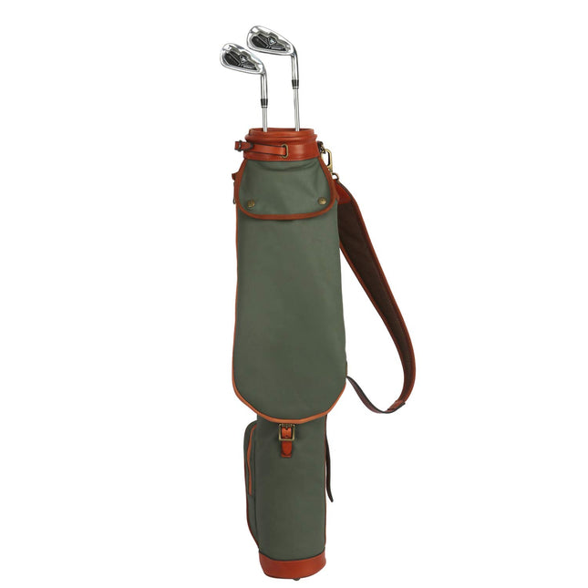 Tourbon Vintage Golf Club Carry Bags Travel Case - Canvas and Leather