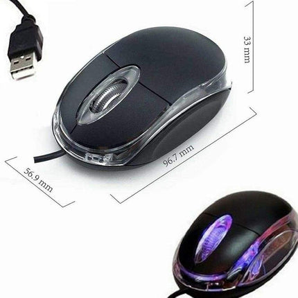 UM2030AK Black USB Optical 3-Button 3D Mouse Scroll Wheel LED Light Mouse Mice for PC Laptop Computer