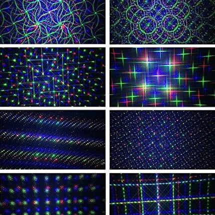 LedMall Motion 8 Patterns in 1 Red, Green, and Blue Outdoor Christmas Laser Lights Projector with remote control and Security Lock