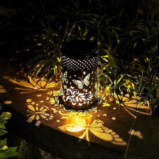 Butterfly Lanterns Outdoor Waterproof Christmas Hanging Solar Lights Rose for Women Men Metal Christmas Decoration Lanterns for Yard, Patio, Lawn, Tabletop, Pathway, Landscape, Garden Decor,Butterfly