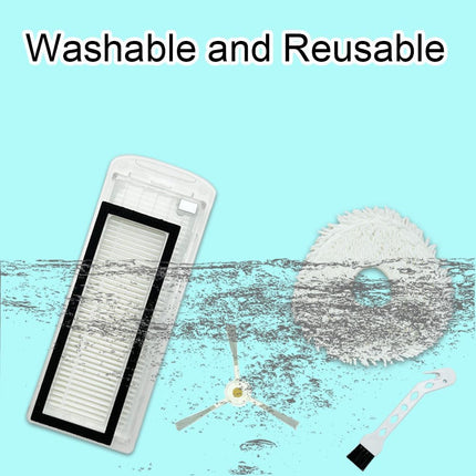 Parts Accessories For Robot Sweeping Narwal T10 Vacuum Cleaner, 4 Mop Cloth 2 Filters 4 Side Brush Parts