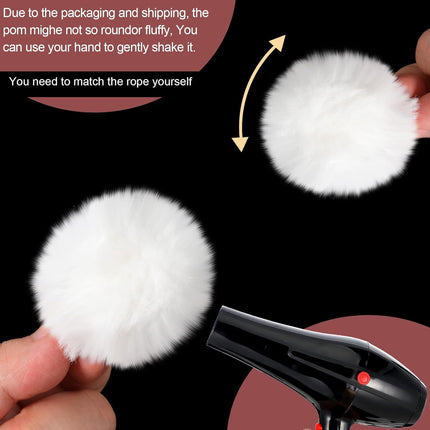 WILLBOND 60 Pcs White Christmas Ornaments Pom Pom Balls 1.96 Inch Christmas Fur Ornaments Xmas Pompom Hanging Decoration Furry Fluffy Christmas Ornaments for Xmas Tree DIY Craft Decor