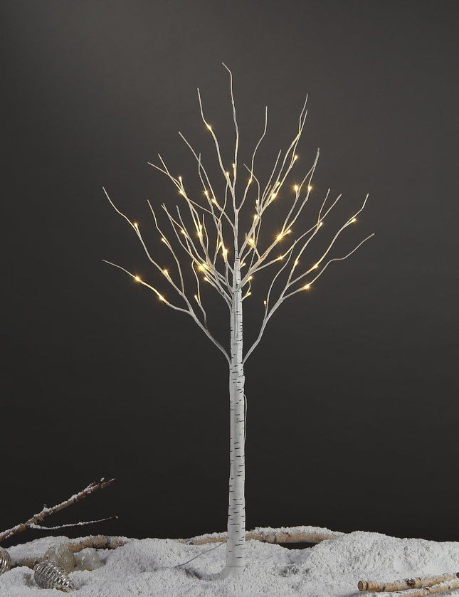 LIGHTSHARE Lighted Tree 4FT 48 LED Lighted Birch Tree for Decoration Inside and Outside, Home Patio Wedding Festival Christmas Decor, Warm White