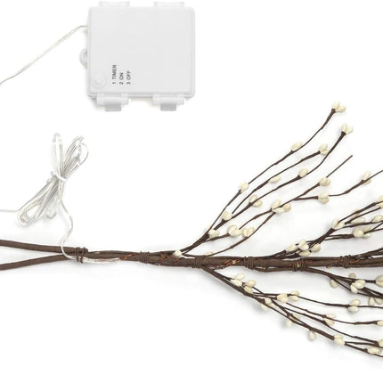 LampLust Christmas Garland with Lights, 6 Ft Lighted Garland, 100 LED Light, White Berry Garland, Battery Powered, Timer Included, Christmas Decorations Indoor, Fall Garland for Mantle, Holiday Decor