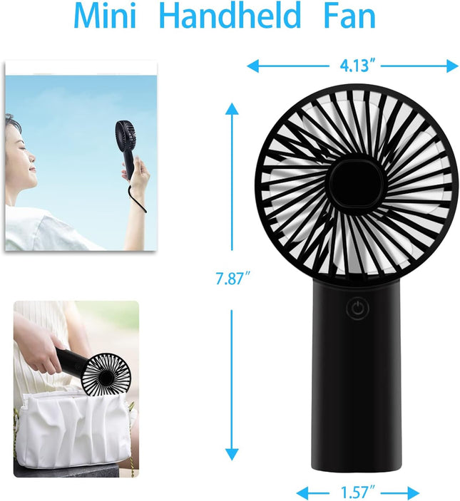 Handheld Fan, Portable Fan With Usb Rechargeable Battery, 3 Speed For Indoor, Outdoor, Makeup, Travelling, Camping, Summer