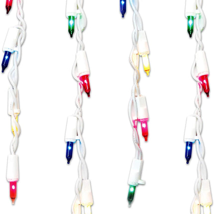 Brite Star 300-Count Stay-Straight Multicolor Window Icicle Lights Set - White Wire Mini Lights
