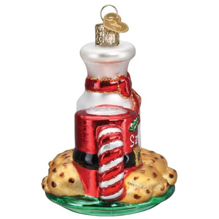 Old World Christmas Santa's Milk and Cookies Glass Blown Ornament for Christmas Tree