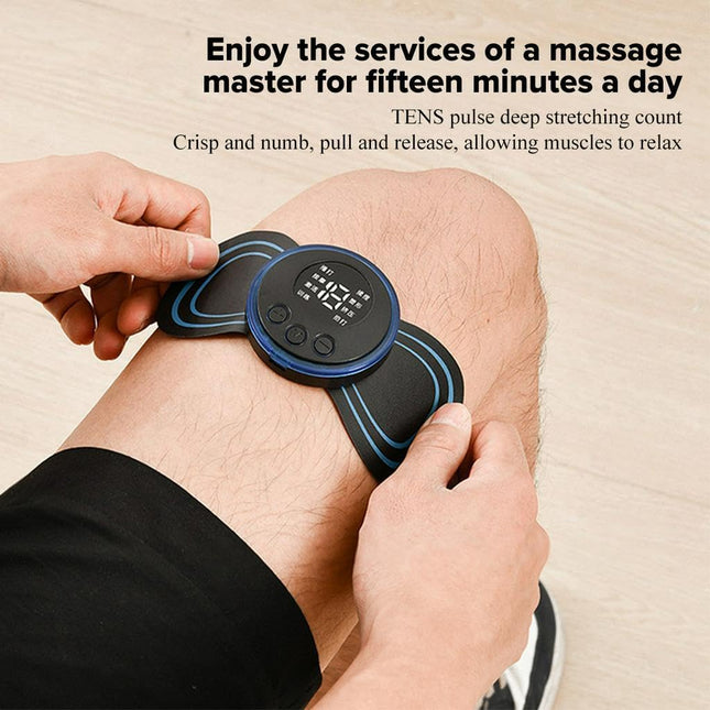HAUSHUT Electric USB Rechargeable EMS Mini Cervical Vertebra Patch Gel Butterfly Massager Pad Stimulator for Muscle Neck Back Legs Body Pain Relief and Shoulder Relaxing Therapy Machine Tool Black
