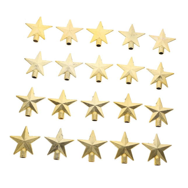 Unomor 20pcs Mini Christmas Tree Top Star Xmas Tree Decorations Xmas Star Decoration Festival Star Ornament Star Tree Topper Vintage Home Decor Xmas Star Ornament Christmas Decoration