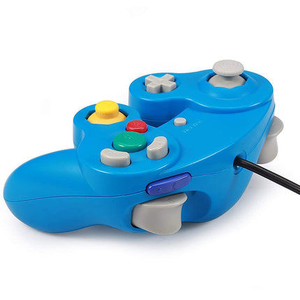 GC Controller, Replacement for Gamecube Controller, Compatible with Wired USB Game Cube Controller/PC Windows 7 8 10 PC (Blue)